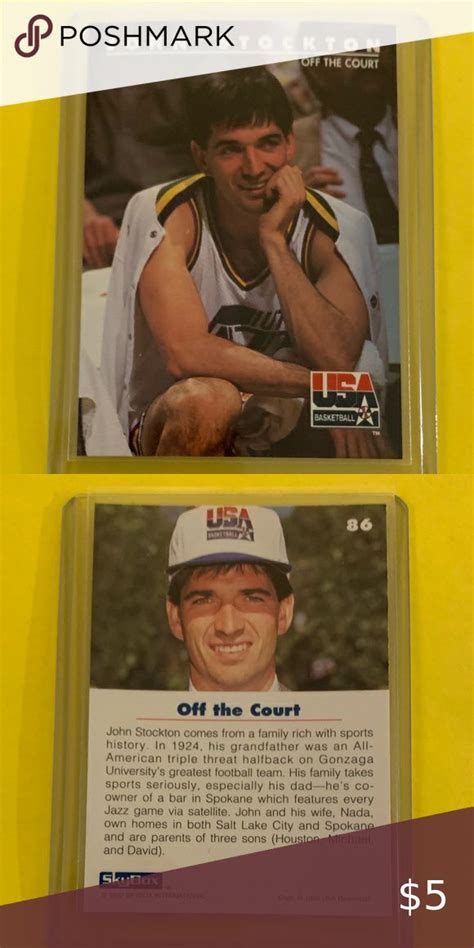 John Stockton 86 Off The Court 1992 Skybox USA Basketball Trading