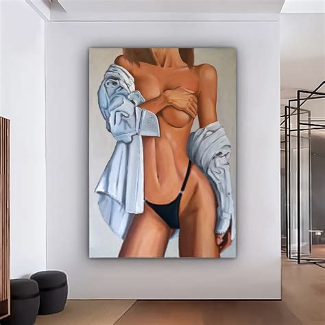 Nude Canvas Art Woman Erotic Wall Art Sexy Body Decor Erotic Art Nudity Nude Woman Bodyscape