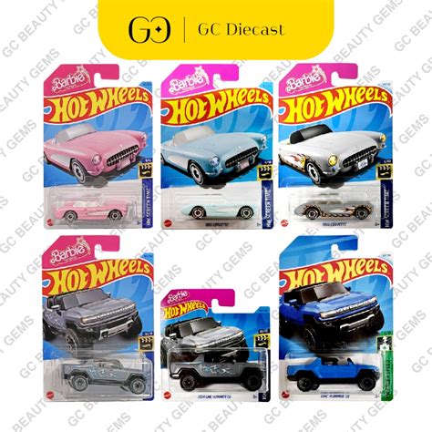 Ready Stock Hot Wheels Barbie The Movie Gmc Hummer Ev Corvette Pink Turquoise