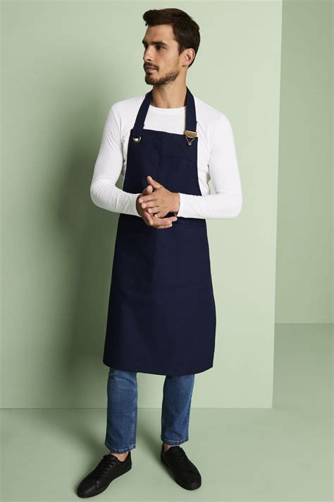 Canvas Clip Bib Apron Navy Simon Jersey