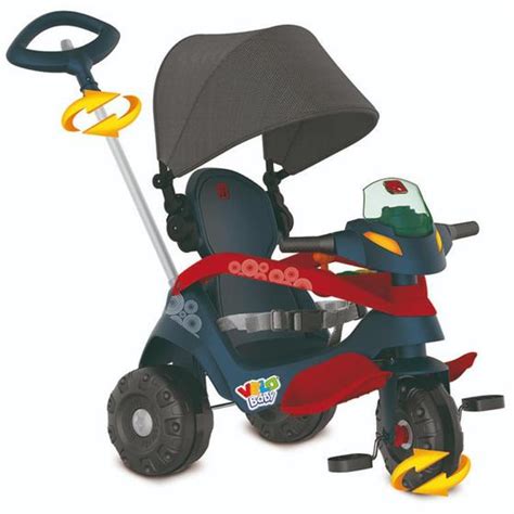 Triciclo Velobaby Reclin Vel Capota Bandeirante Azul M