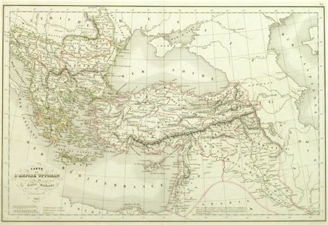 Vintage Ottoman Empire Map, 1845 - Original Art, Antique Maps & Prints