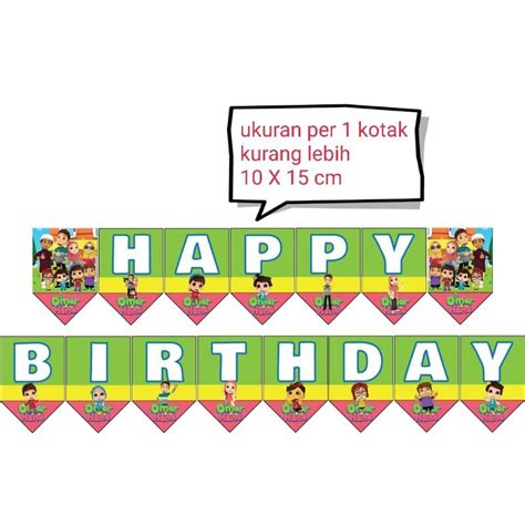 Jual Banner Bunting Garland Flag Tulisan Happy Birthday Ulang Tahun