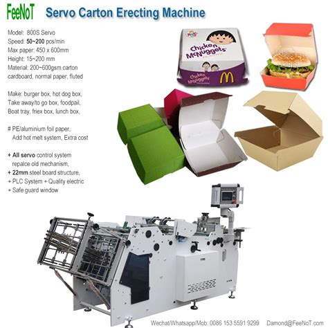 Hot Melt Hamburger Box Erecting Machine 800s New Tech Price