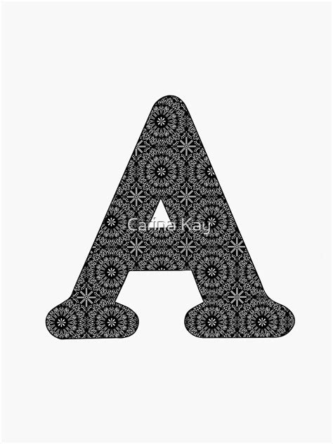 A Zentangle Alphabet Sticker For Sale By Dare2draw Redbubble