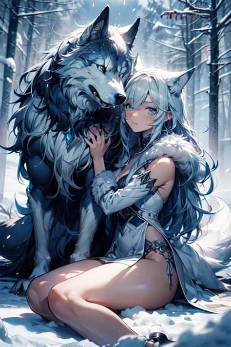 Anime Snow Wolf Girl