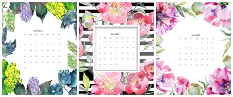 Free Floral Calendars by Month for 2023 | Hearth and Vine