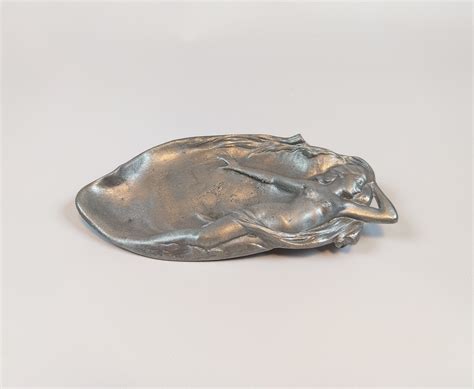 Art Nouveau Naked Woman Figurine Mermaid Table Decor Ashtray Etsy