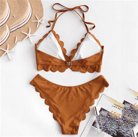 Solid Color Sexy Backless Bikini Swimsuit On Luulla