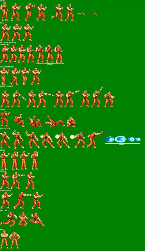 Ryo Sakazaki Aof Arcade Sprite Sheet By Gillian Silver On Deviantart