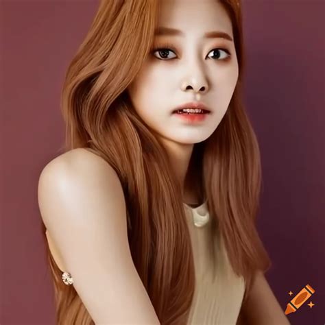 Twice Tzuyu With Honey Blonde Hair On Craiyon