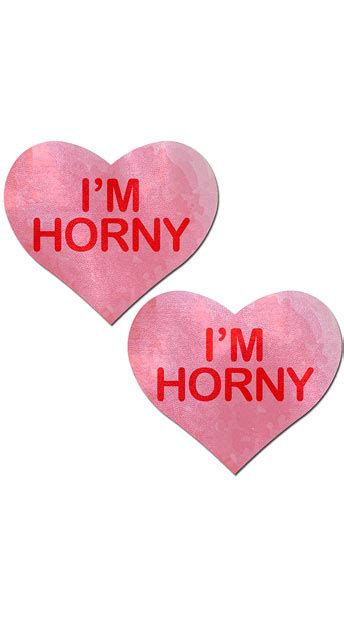 I M Horny Heart Pasties Pink Heart Pasties Yandy