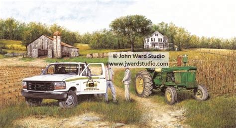 Old John Deere Paintings John Deere Tractor Patent Drawing From 1934