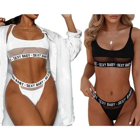 Womens Sexy Lingerie Sexy Temptation Lace Perspective Three Point Back Strap Sexy Lingerie Set