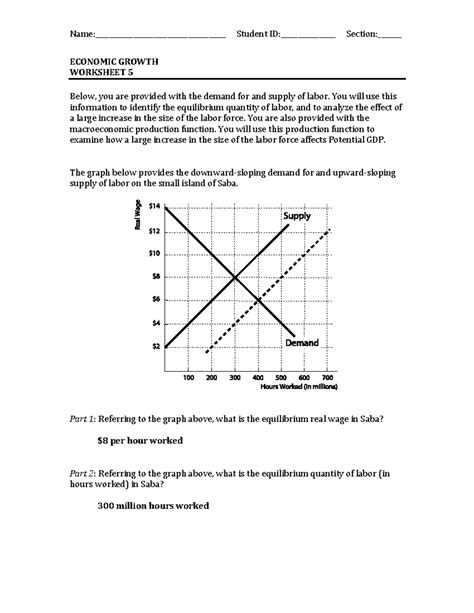 ECON 101: Economic Growth Worksheet 5 - Labor Supply Analysis - Studocu