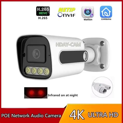 Mp K Poe Ip Camera Onvif H Audio Record Cctv Human Detection Mp