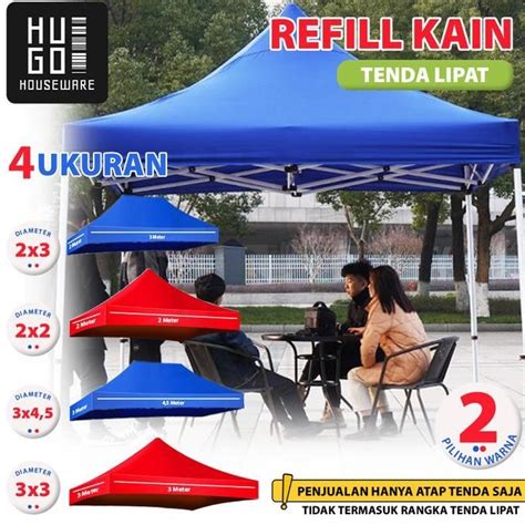 Jual HUGO Terpal Atap Tenda Lipat 2x2 2x3 3x3 3x4 5 M Tebal Bahan Kain