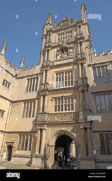 Sculpture Detail On The Tower Of The Five Orders Bodlein Library