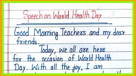 Speech On World Health Day In English Viswa Swasthya Diwas Par Bhashan