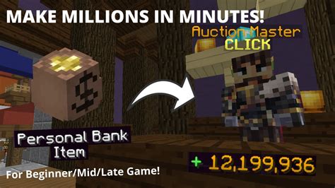 Best Money Making Method For Beginners Mid Late Game Hypixel