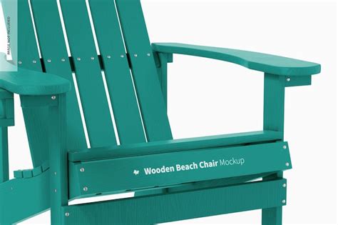 Premium Psd Wooden Beach Chair Mockup Close Up
