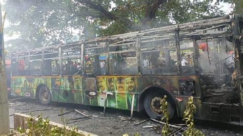 Navi Mumbai Narrow Escape For Passengers After Nmmt Bus Catches Fire