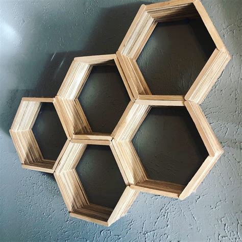 Honey Comb Popsicle Stick Shelves Made With Popsicle Up Depop