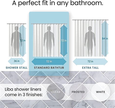 Liba Peva 8g Shower Curtain Liner For Bathroom 72 W X 72 H Non Toxic Eco Friendly No