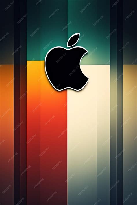 Premium Photo | A colorful picture of a phone with the logo of the apple.