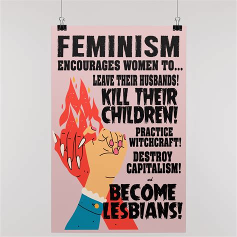 Feminism Encourages Women To Become Lesbians Quote Poster Card Print EBay