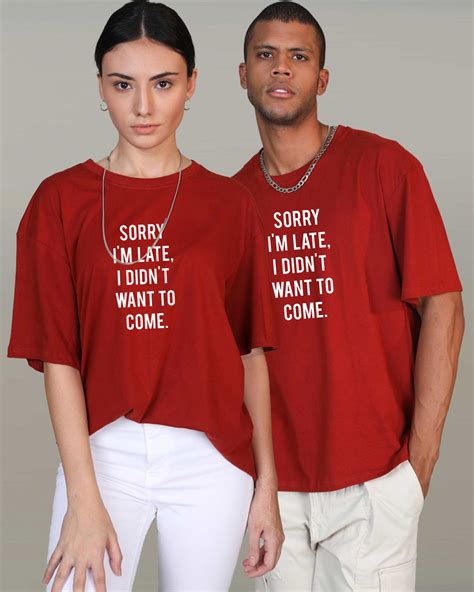 Buy Unisex Red Typography Oversized T Shirt Online At Bewakoof