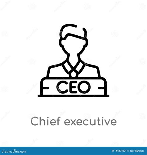 Outline Chief Executive Officer Vector Icon Isolated Black Simple Line