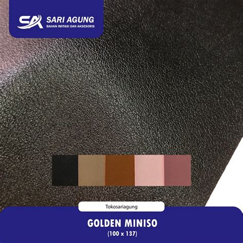 Jual Golden Miniso Meter Bahan Kulit Sintetis Pasir Untuk Tas Dompet