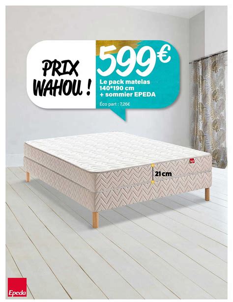 Promo Le Pack Matelas X Cm Sommier Epeda Chez Atlas