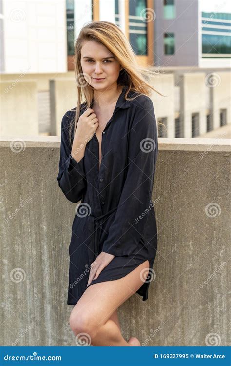 Lovely Brunette Model Posing Outdoors Stock Image Image Of European Model