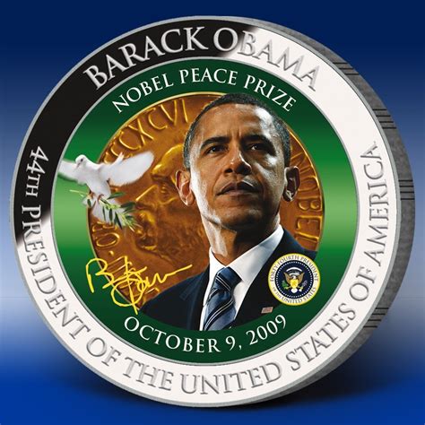 barack obamas nobel peace prize commemorative color coin  wcoa ebay