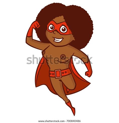 Superhero African Nude Woman Cartoon Character Stock Vector Royalty Free 700840486 Shutterstock