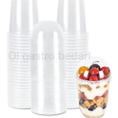 smoothie becher Domdeckel PET Mit Öffnung 500 Stück 300 ml eBay