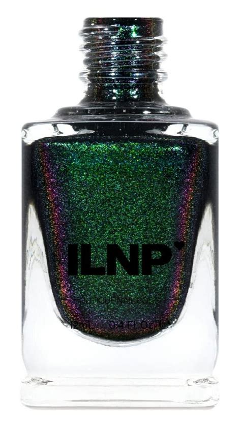 Ilnp Salem Rich Black Green Shimmer Nail Polish Nail Shimmer