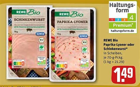 Rewe Bio Paprika Lyoner Oder Schinkenwurst Angebot Bei REWE Kaufpark