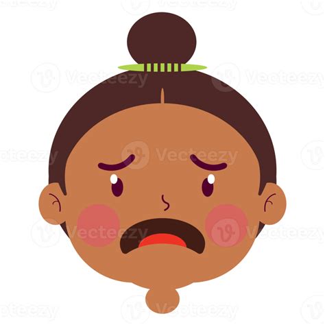 menina surpresa rosto desenho animado fofo 14320036 PNG
