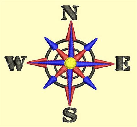 Nautical Compass Machine Embroidery Design Instant Download 4 X 4 Etsy Machine Embroidery