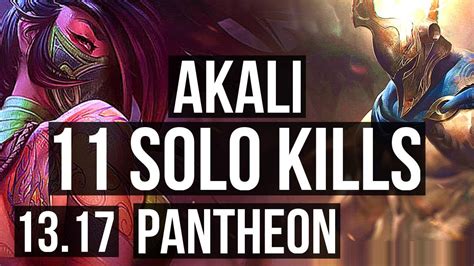 AKALI Vs PANTH MID 11 Solo Kills 900 Games Legendary 900K