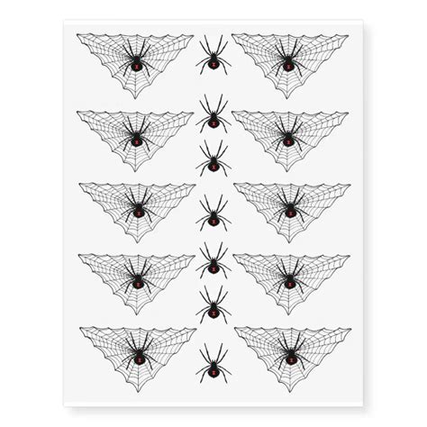 Black Widow Spider Web Halloween Gothic Temporary Tattoos Zazzle