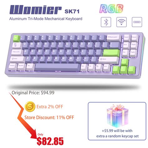 Teclado Mec Nico Sem Fio Bluetooth Para Jogos Mulheres Roxas S K Hot Swap Alum