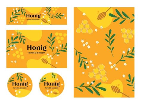 Premium Vector Honey Label Vector Design Set