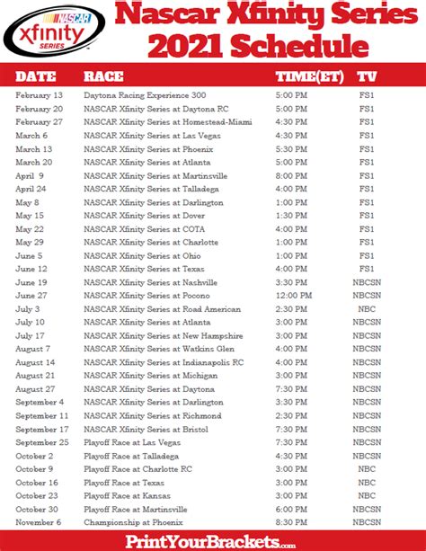 nascar xfinity tv schedule for 2021 - Mallie Rosenthal