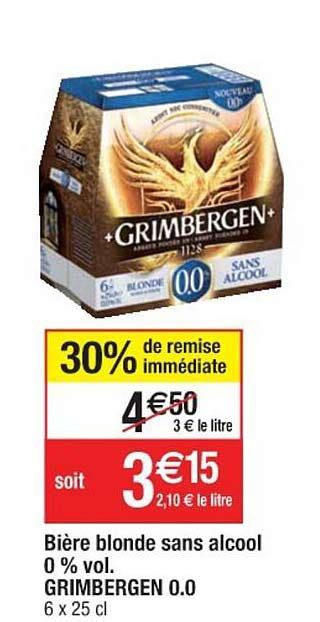 Promo Bi Re Blonde Sans Alcool Vol Grimbergen Chez Cora Icatalogue Fr