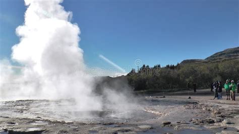 Double Eruption Of A Geyser In Iceland Double Eruption Of Strokkur