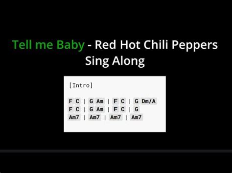 Sing Along With Lyrics Tell Me Baby Red Hot Chili Peppers Vocals Removed Backing Track